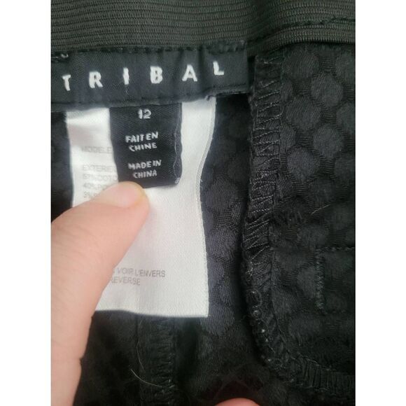 Women's‎ Tribal Pull On Dress Pants Slacks Trousers Black Size 12 - Picture 7 of 9